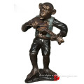 high quality bronze decoration monkey statues playing guitar